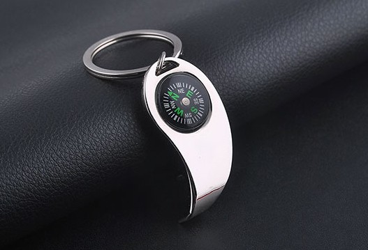 Personality compass keychain