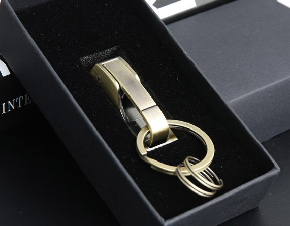 Men's belt style zinc alloy keychain
