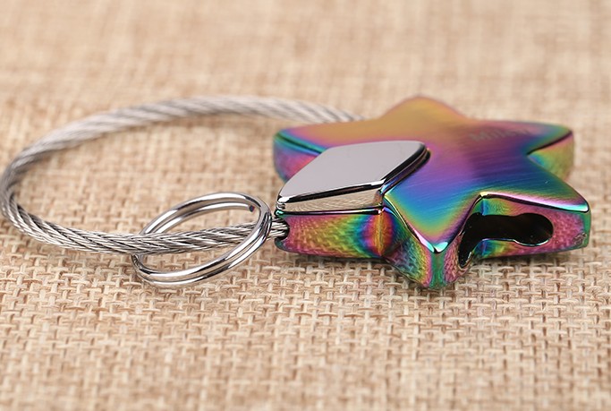 Zinc alloy stars keychain