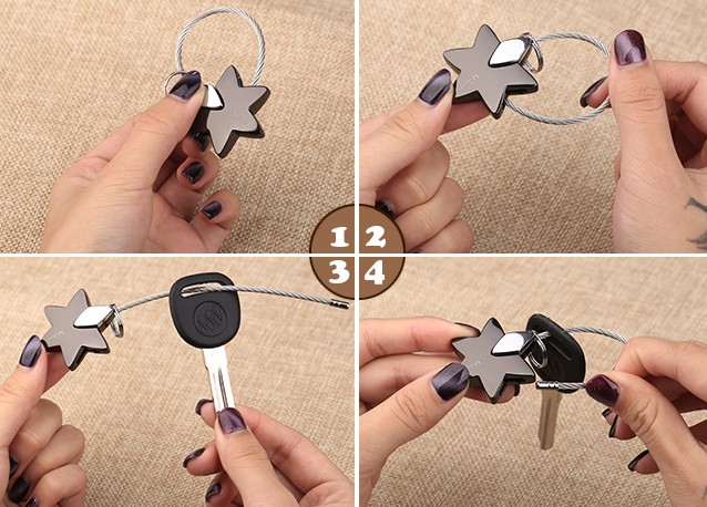 Zinc alloy stars keychain