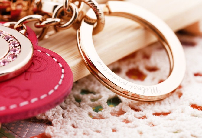 love lollipop leather keychain