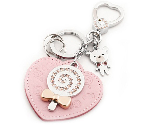 love lollipop leather keychain