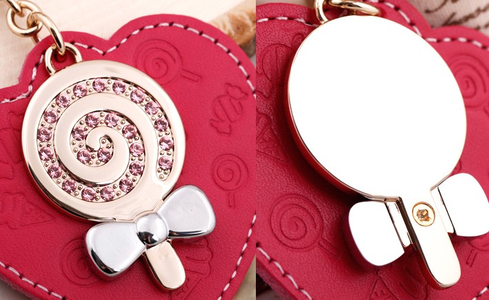 love lollipop leather keychain