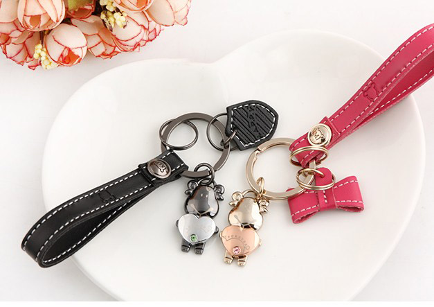 couple leather keychains