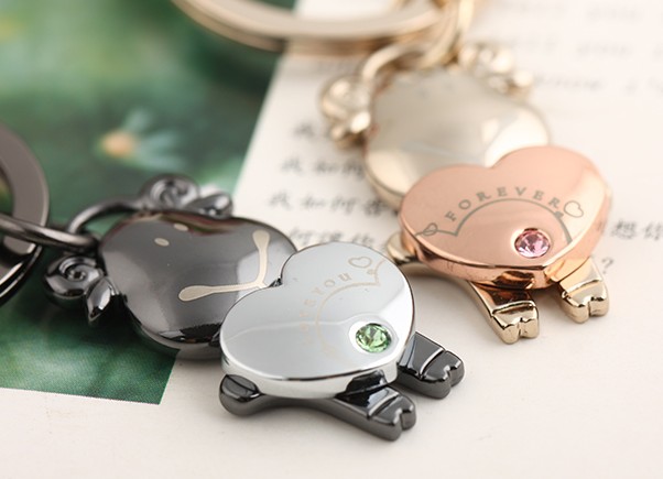 couple leather keychains