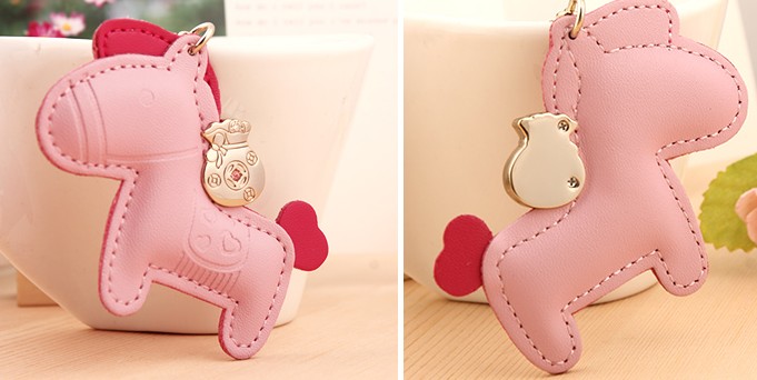 Horse leather keychain