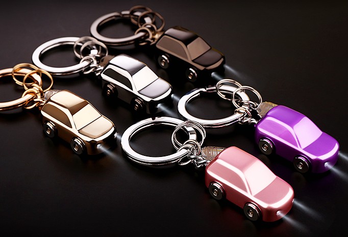 zinc alloy LED car keychain