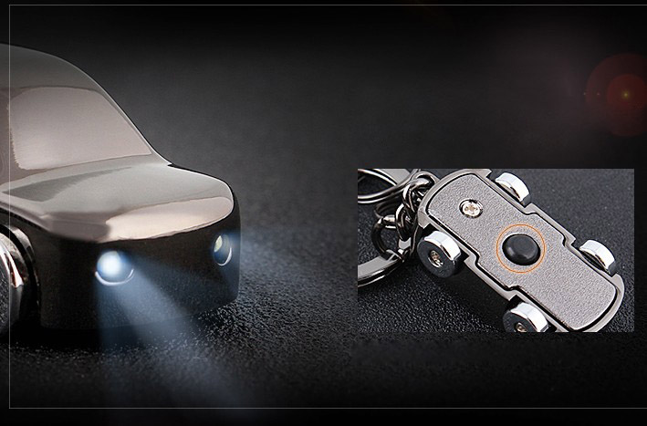 zinc alloy LED car keychain