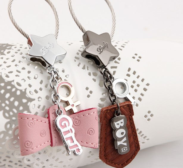 Creative couple leather keychains
