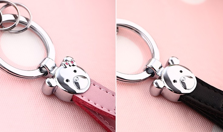 leather + zinc alloy car keychain