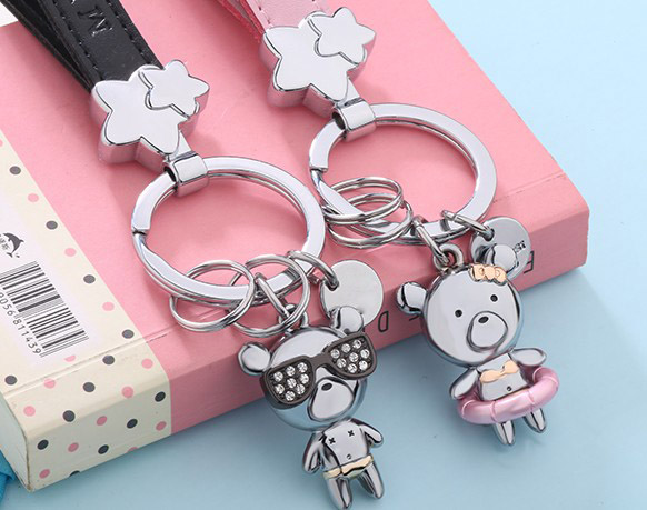 Beach bear lovers keychains