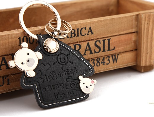 Cartoon leather keychain