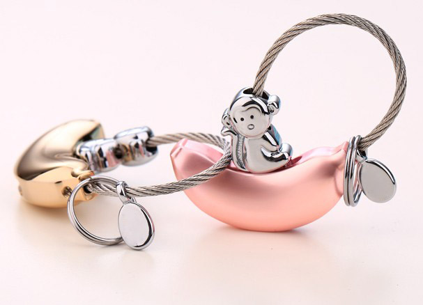 Monkey and banana keychain