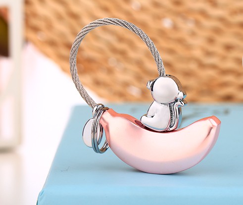 Monkey and banana keychain