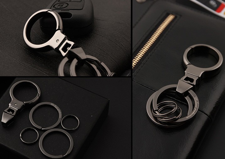 Classic double ring keychain