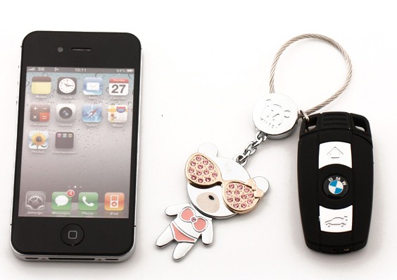 Wearing glasses bears lovers keychains