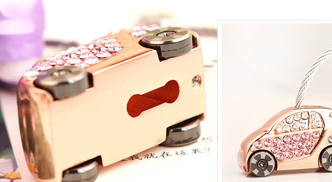 Rhinestone alloy car keychain