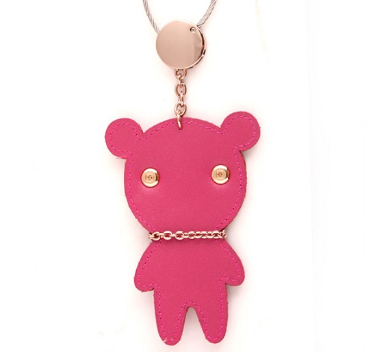 Wearing glasses bears lovers leather keychains