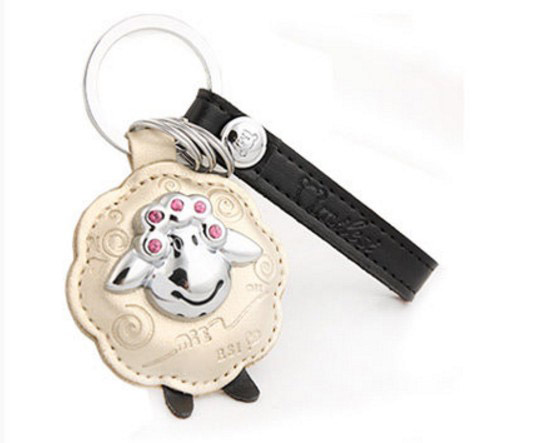 Sheep leather keychain