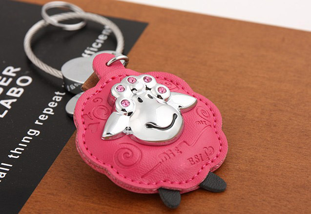 Sheep leather keychain