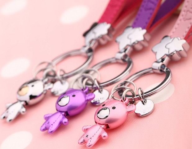 little bear alloy keychain