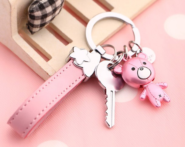 little bear alloy keychain