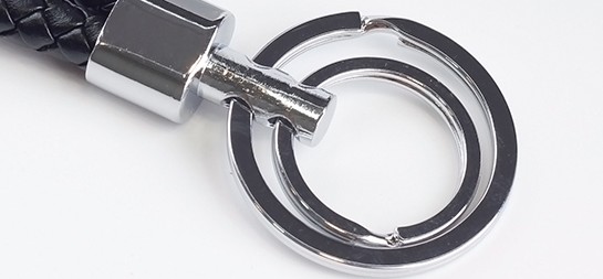 Braided rope double circle keychain