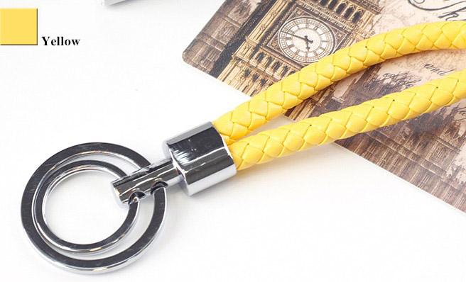 Braided rope double circle keychain