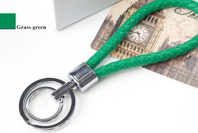 Braided rope double circle keychain