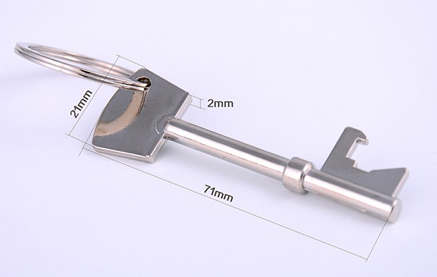 Retro-style key bottle opener keychain