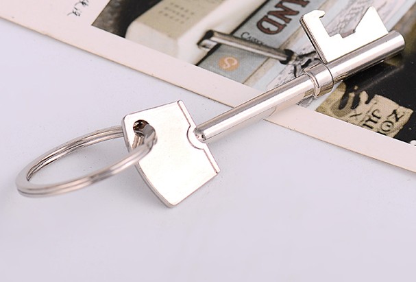 Retro-style key bottle opener keychain