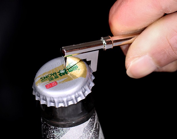 Retro-style key bottle opener keychain