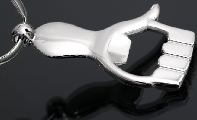 Palm bottle opener keychain