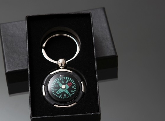 Classic compass zinc alloy keychain