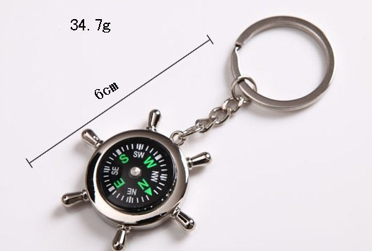 Classic compass zinc alloy keychain