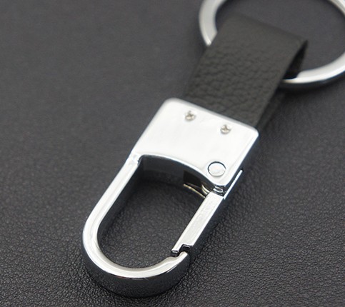 Leather + alloy classic keychain