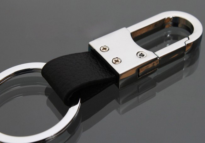 Leather + alloy classic keychain