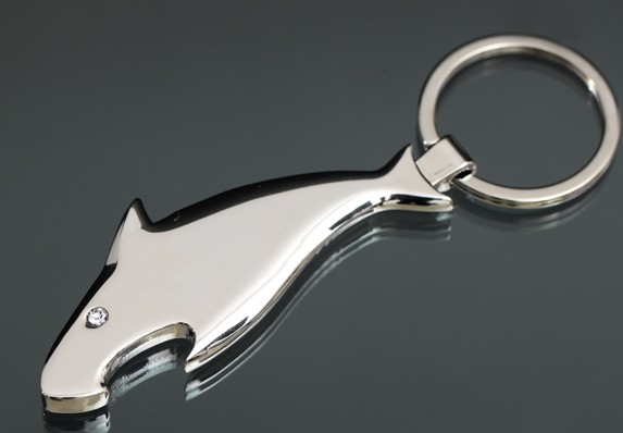Shark bottle opener keychain