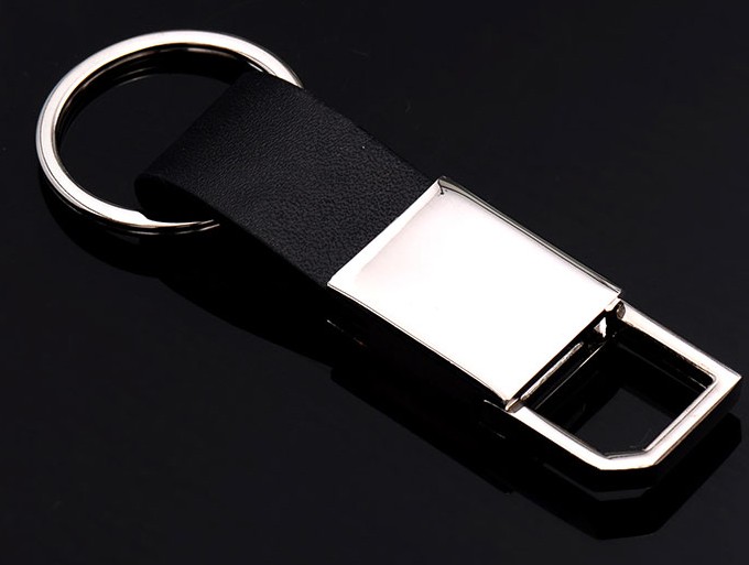 Leather + alloy classic keychain