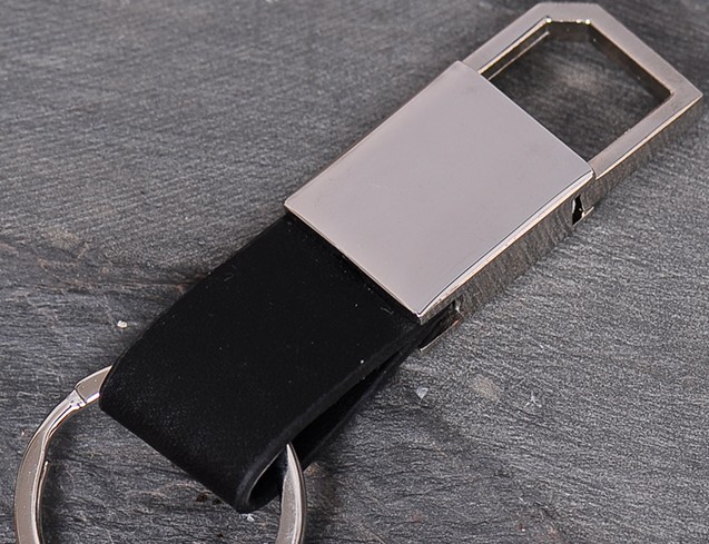 Leather + alloy classic keychain
