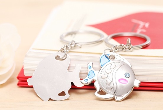 Cute little fish couple keychains