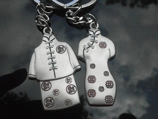 Chinese-style clothing couple keychains