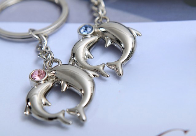 Double Dolphins couple keychains