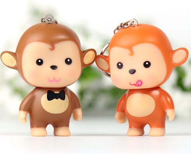PVC small monkey keychain