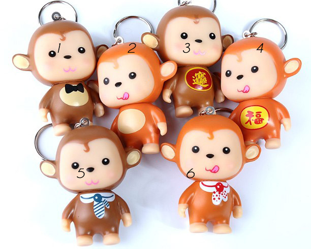 PVC small monkey keychain