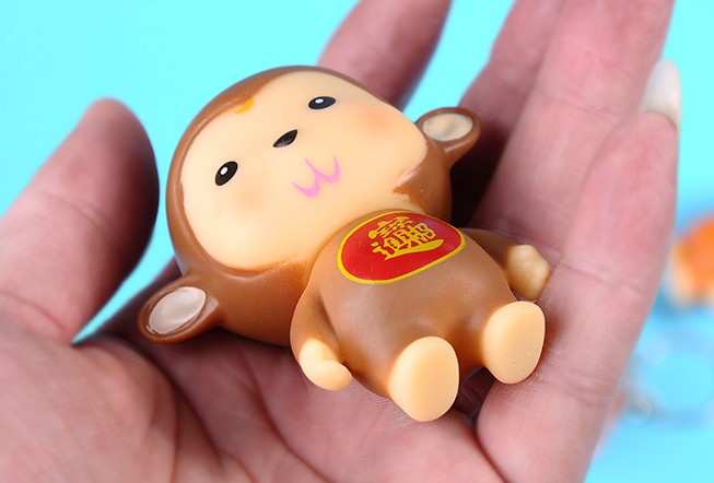 PVC small monkey keychain
