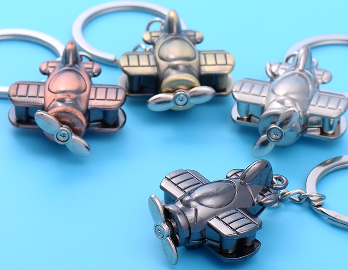 Propeller plane keychain