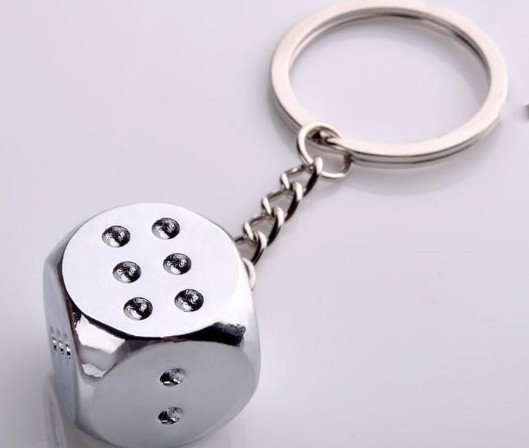 Alloy dice keychain