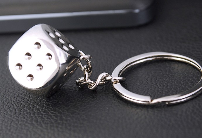 Alloy dice keychain