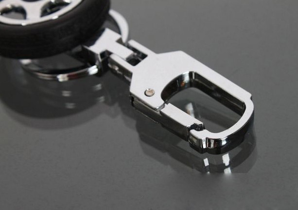 Rotatable car's wheel keychain